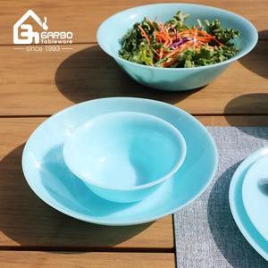 จานแก้วโอปอลโต๊ะรับประทานอาหารสีทึบสีฟ้าเสิร์ฟอาหารค่ำจานแก้วสำหรับบ้าน wholsae - Product Image 4