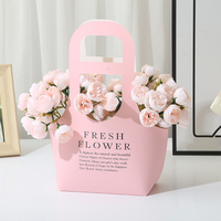 Sacs à fleurs pliables en papier kraft en gros, emballage de fleurs pour fleuristes, sacs à main élégants pour bouquets cadeaux