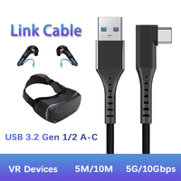 Cable USB Tipo C de 90 Grados y 1 Metro, Carga Rápida, Transferencia de Datos de 5 Gbps, Cable de Conexión VR en Ángulo Recto para Accesorios de Cámara y Portátil