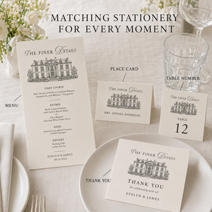 Carte d'invitation élégante <span class=keywords><strong>pour</strong></span> mariage, style manuscrit, avec dessin de la location, design minimaliste et neutre, et instructions <span class=keywords><strong>pour</strong></span> les invités du week-end du mariage - Product Image 5