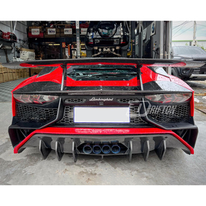 Alerón trasero de fibra de carbono seca estilo LP750 SV con tapa base para Lamborghini Aventador LP700 LP740 LP750 2011-2022 - Product Image 2