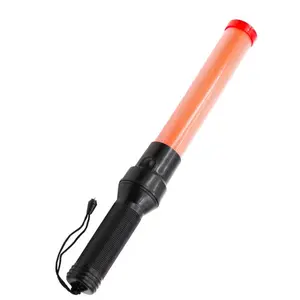 Roadway safety warning wand stick portable led red flashing torch light baton
