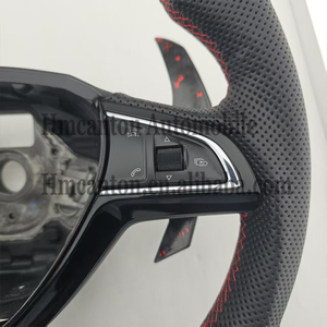 Spot New Products Forged Carbon Fiber Perforated Leather Steering <b>Wheel</b> for Skoda Octavia Car Steering <b>Wheel</b> - Product Image 4