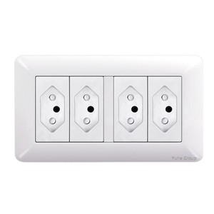 Enchufe de Pared Doble con Panel Táctil de Tres Tomas, Estándar Brasileño, Material para PC, con Protección IP20 - Product Image 6