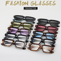 Lunettes de soleil carrées tendance, lunettes de soleil à la mode, vente en gros pas chère, classiques, populaires, lunettes de soleil en plastique pour hommes et femmes