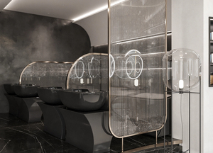 Hiện đại tiệm hớt tóc thiết kế nội thất tùy chỉnh người đàn ông của Salon đồ nội thất sang trọng cắt tóc workstand với gương sáng - Product Image 6