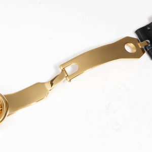 Montre mécanique de style vintage personnalisée de 5e qualité, élégante et polyvalente, avec cadran blanc, calendrier et lunette plaquée or 18 carats - Product Image 6