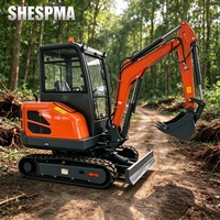 Mini-excavatrice sur chenilles avec réservoir de carburant de 35 L, pelle compacte pour les travaux de construction rurale et agricole