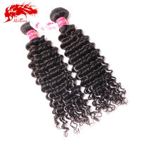 Оптовые поставки 100% бразильских волос Deep Wave Remy в пучках, 10-34 дюйма, двойной вытяжки, для наращивания
