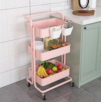 Chariot utilitaire pliable de style nordique chariot multifonctionnel d'appareils de cuisine en métal