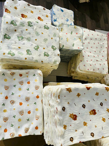 <b>Muslin</b> Towels <b>Baby</b> <b>Muslin</b> Cotton Burp <b>Cloth</b> Square 20x20cm Ultra Soft Absorbent Printed For Newborns Free From Harmful Chemicals - Product Image 3