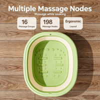 Baignoire pliable pour les pieds avec couvercle et support pour téléphone, en TPE et PP, se plie à plat, 6,5 cm, rétention de chaleur, pour la maison