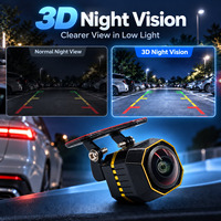 Caméra de recul de voiture Diamond 4K, vision nocturne 3D, étanche IP68, caméra fisheye AHD 1080p, caméra de recul
