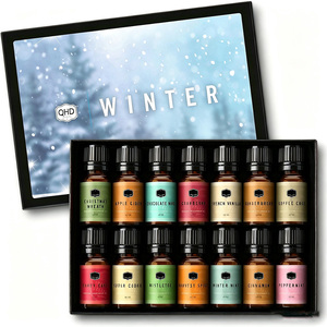 Set de Aceites Aromáticos de Invierno, 14 x 10 ml, Larga Duración, para Hogar y Oficina, Aroma a Corona Navideña, Sidra de Manzana, Menta, Jengibre, Café y Pastel - Product Image 1