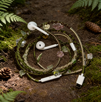 Earphone Tali Anyaman Gaya Buatan Tangan DIY Kesederhanaan Artistik Headphone Berkualitas Tinggi untuk Ponsel.