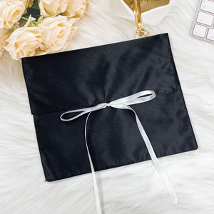 Sacs en satin imprimés avec logo personnalisé, type enveloppe, avec lien, pour extensions capillaires, perruques et vêtements, sacs de protection anti-poussière en soie - Product Image 4
