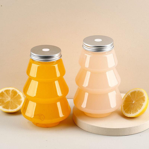 Prix usine 500ml bouteille de boisson en plastique PET en forme d'arbre de Noël avec sérigraphie pour boissons froides thé et jus - Product Image 2