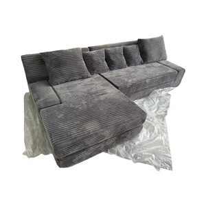 Wholesale Modern Living Room L-Shaped Sectional <strong>Sofa</strong> Bed Set with Upholstered Convertible Design - Product Image 4