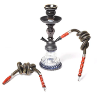 Chicha portable en verre dépoli de haute qualité, petite, à double tuyau, avec accessoires arabes, coffret cadeau