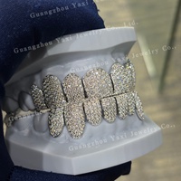 Grillz dentaire personnalisé Yaxi Jewelry Hiphop en forme de nid d'abeille, D VVS taille brillant, en argent S925 et or massif 10K-18K, micro-incrustation, troisième
