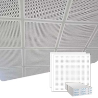 Panneaux acoustiques en plaque de plâtre perforée carrée de 12*12 mm, design insonorisant sans joint, pour plafond en plâtre