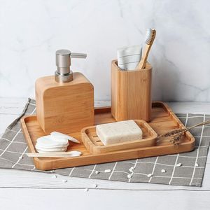 Bamboo Bathroom Toiletries Set Rectangle Eco-Friendly <b>Toothbrush</b> <b>Holder</b> Soap Dish Guesthouse Hotel Supplies - Product Image 3