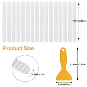Autocollants adhésifs antidérapants pour baignoire, douche, escaliers, bateaux, avec raclette de qualité supérieure, bandes antidérapantes pour baignoire - Product Image 2