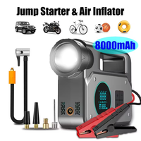 Starter Jump darurat mobil tugas berat, penguat baterai mobil portabel 5-in-1 dengan Inflator ban, untuk bensin 8.0L/1.72 Diesel