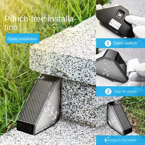 Moderno jardín al aire libre LED luces solares automático <span class=keywords><strong>oscuro</strong></span> camino patio escaleras decorativas paso lámparas pequeños tamaños IP65 impermeable - Product Image 5