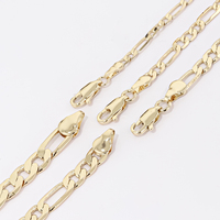 Collier Cubain CM Personnalisé Plaqué Or Véritable 14 Carats, Plusieurs Tailles, Maille Miami Cubaine Grosse et Plate pour Hommes