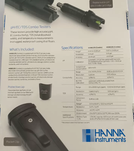 เครื่องวัดคุณภาพน้ำหลายพารามิเตอร์ Good Hanna รุ่น Hi98103/hi98100/hi98129/hi98132 ชุดตรวจสอบ/คอมโบ Ph/ec/tds - Product Image 5