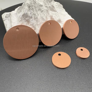 15mm 20mm 25mm 30mm 35mm 無メッキ純銅T2丸型タグ ソフトメタル装飾品 刻印・彫刻用 - Product Image 5