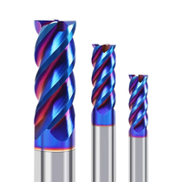 Fraise en carbure monobloc HRC65 avec revêtement TiCN, 4 dents, hélice 65°, en acier au tungstène, outil de fraisage CNC pour alliages et aciers trempés, ODM