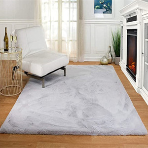 Hiện Đại Sang Trọng Fluffy Xám Faux Rabbit Fur Khu Vực Thảm Lớn Phòng Khách Lông Thỏ Thảm Và Thảm Sàn Thảm - Product Image 1