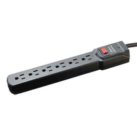 Multiprise américaine 6 prises avec ports USB, auto-test, indice IP67, couleur noire, économique, produit en stock