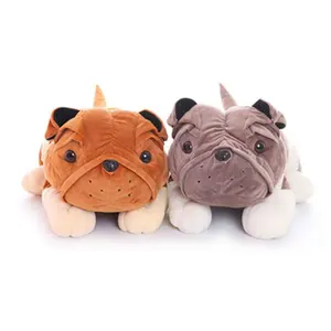 Home Decoration Soft Toy Sharpei Plush Cushion Dog Stuffed Animal Pillow Lying Shar Pei Shaped Plush Toy