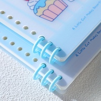 Cuaderno A6 de PP con diseño de gato de dibujos animados, 70 hojas, papel rayado de 80g, mini diario portátil para niños y estudiantes