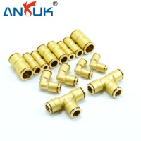 ANRUK Raccord pneumatique en laiton couleur laiton, NPT, en cuivre pur, jaune, anti-rouille, surface traitée, connecteur pour équipement d'automatisation, vente chaude