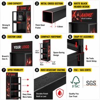 Expositor de figuras personalizado Apache, de metal, de 4 vías y 4 niveles, giratorio y desmontable, para tiendas de manga, venta al por menor, OEM, ODM