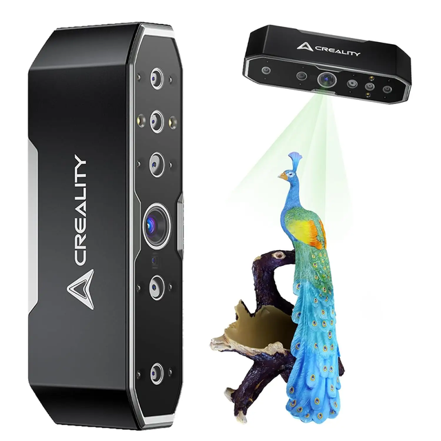 Creality CR-Scan Otter 3D Scanner, 0.02mm High Precision 20fps Fast Handheld, No Powder, Full Color, 10-2000mm Scanning Range