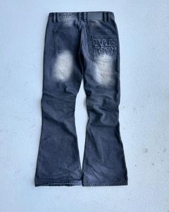 Jeans Vintage da Uomo di Alta Qualità, Denim Pesante, Doppie Tasche, Design Personalizzato con Bottoni, Patch Ricamata, Lavaggio Vintage - Product Image 2