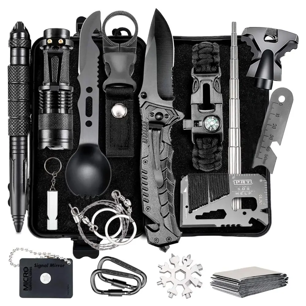 Tactical Survival Gear Kit Tool Emergency Kit Outdoor For Camping Equipment Accessories Outdoor Emergency Sos Survival Kit