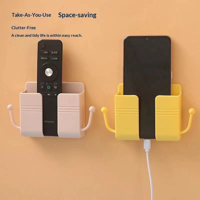 Adhesive Multi-Purpose Portable Mobile Phone Stand Bedroom Wall No-Drill Wall-Mounted Bedside Storage No Installation Required