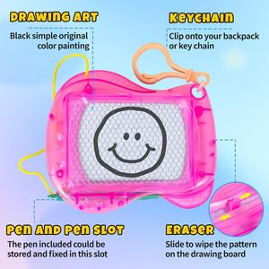 Mini Tableau Magnétique pour Enfants, 6 Couleurs, Effaçable, pour Dessin et Croquis, en Plastique, Porte-clés Sac à Dos, 4,5 Pouces, 5-7 Ans, Fête d'Anniversaire - Product Image 5