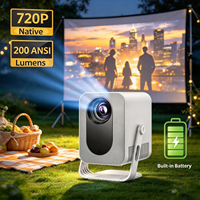 Proyektor Teater Rumah Portabel Pintar C600 Pro dengan Baterai Terintegrasi 200 Ansi Lumens Proyektor WIFI Ganda Pk HY300 Pro Plus