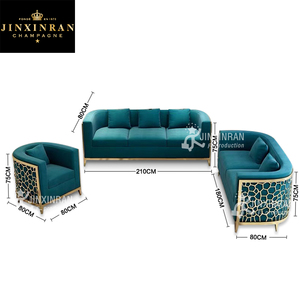 Vàng Thép Không Gỉ Khung Thanh Lịch Cắt Sofa Hiện Đại Sofa Sang Trọng Đặt Ghế Sofa Phòng Khách Ghế Sofa - Product Image 6
