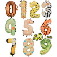Ballon en plastique imprimé par transfert thermique de 40 pouces, motif animaux, 3 couleurs, pour décorations de fête de Noël - Utilisation adulte