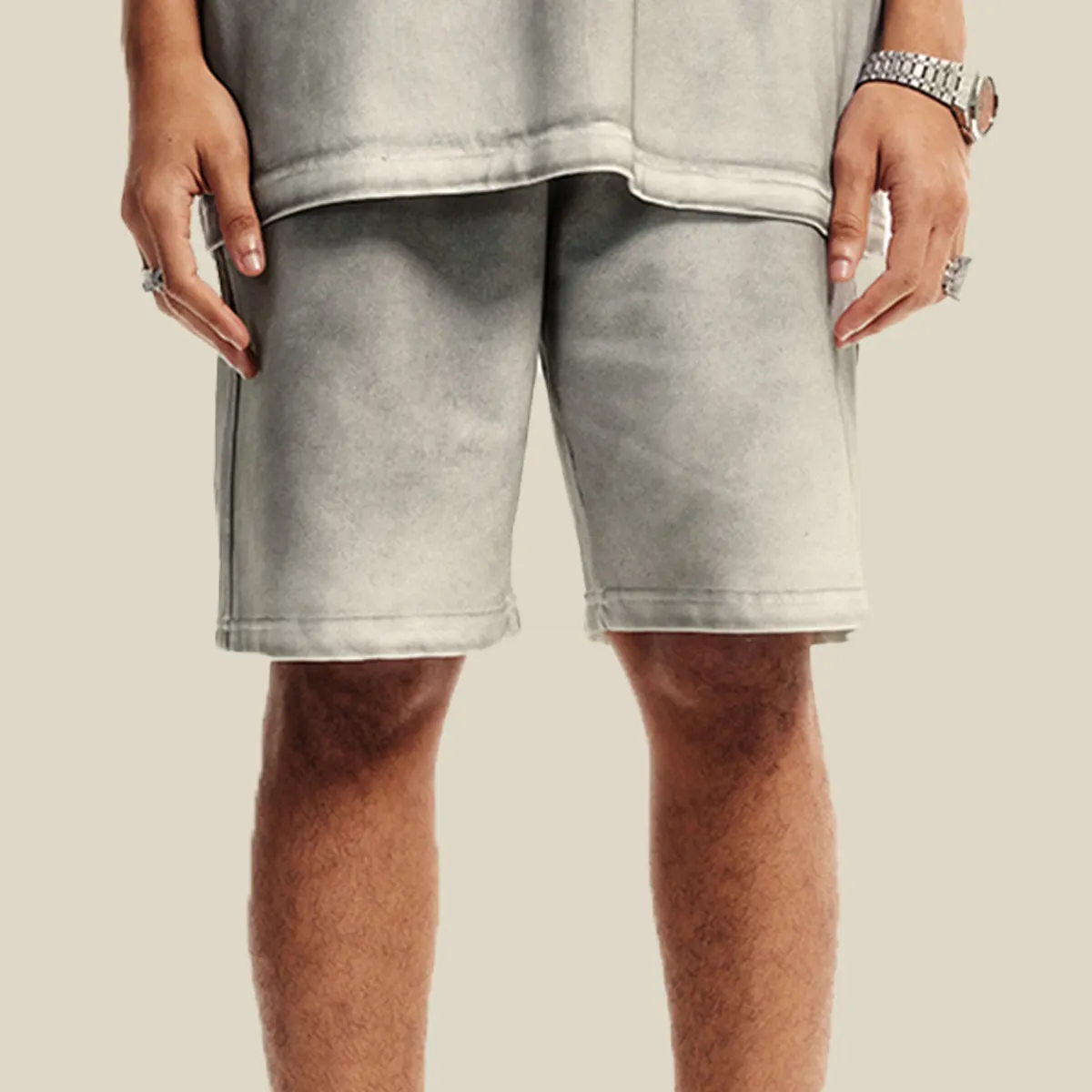 Celana pendek gaya kotor dan gurun, dirtyfit, dipakai oleh Ba Jia, gaya yang sama untuk pasangan, celana pendek olahraga untuk pria