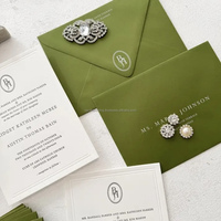 Tarjeta de Invitación de Boda Clásica de Lujo, Diseño Elegante en Relieve, Tamaño Personalizado, Impresión Tipográfica a Color, Impresión en Papel de Lujo