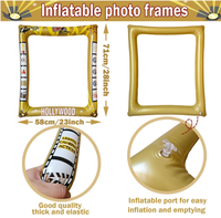 Kit de fournitures pour événements d'anniversaire sur le thème des stars du cinéma hollywoodien, soirées sur le tapis rouge, avec accessoires photo en papier et cadres gonflables pour selfies